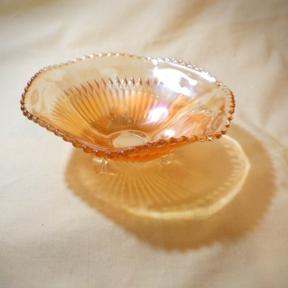 VINTAGE ~ Carnival Glass DISH / BOWL ~ Ruffle Edge - Picture 1 of 4